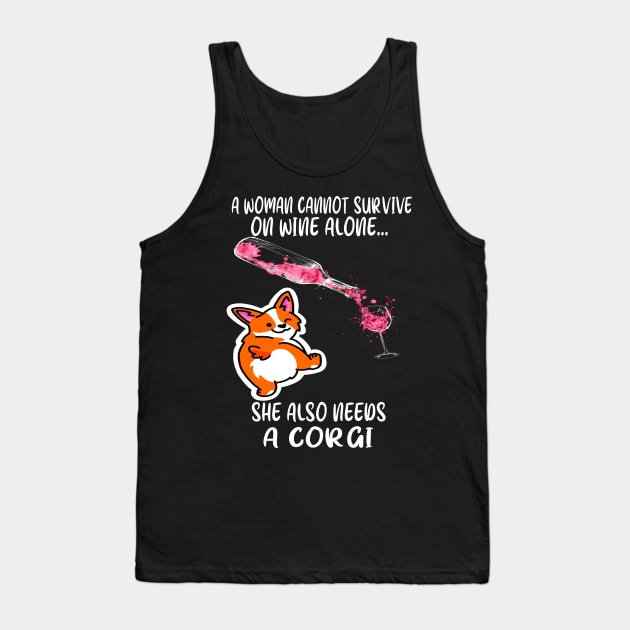 A Woman Cannot Survive On Wine Alone (280) Tank Top by Drakes
